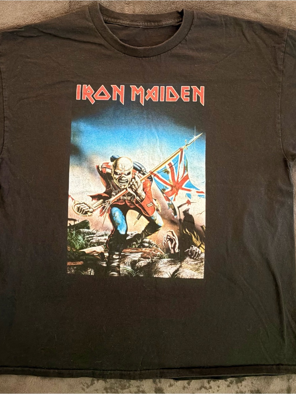 Iron Maiden The Trooper Men’s Black T-Shirt Eddie XL